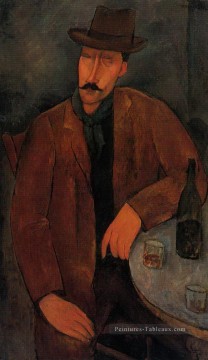 homme avec un verre de vin Amedeo Modigliani Peinture à l'huile